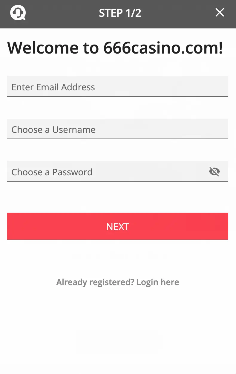 666Casino Registration